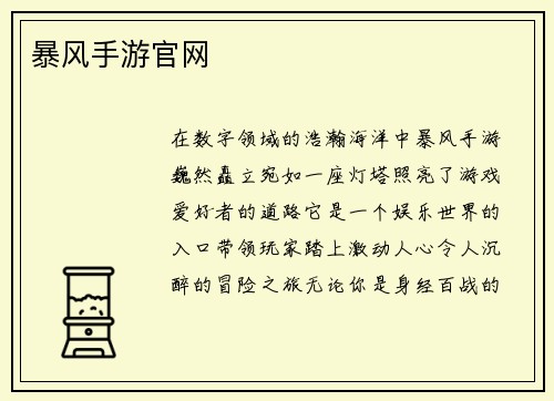 暴风手游官网
